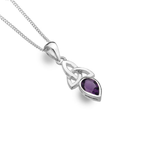 Sea Gems Celtic Trinity Pendant - Sterling Silver / Amethyst | 4188A