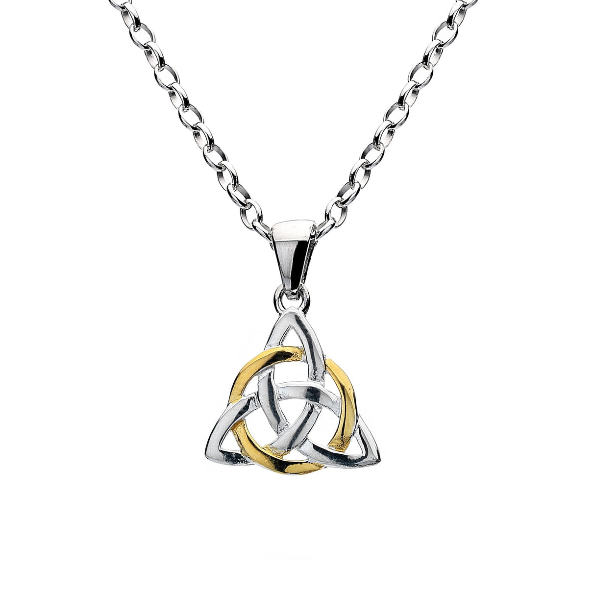 Sea Gems Celtic Knot Triangular Pendant - Sterling Silver / Gold | 4404