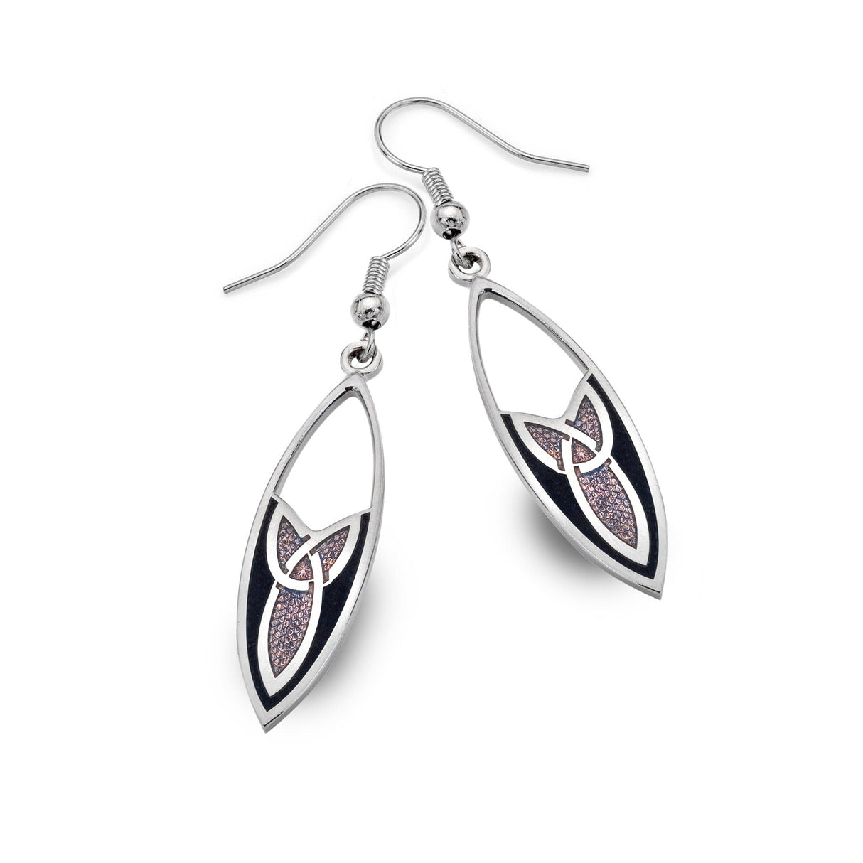 Sea Gems Celtic Trinity Pointed Earrings Purple / Lilac - Sterling Silver | 7373PL