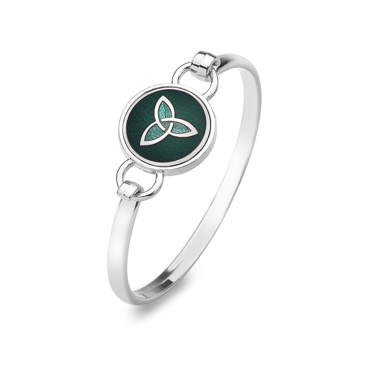 Sea Gems Celtic Trinity Knot Bangle Green - Silver | 7419G