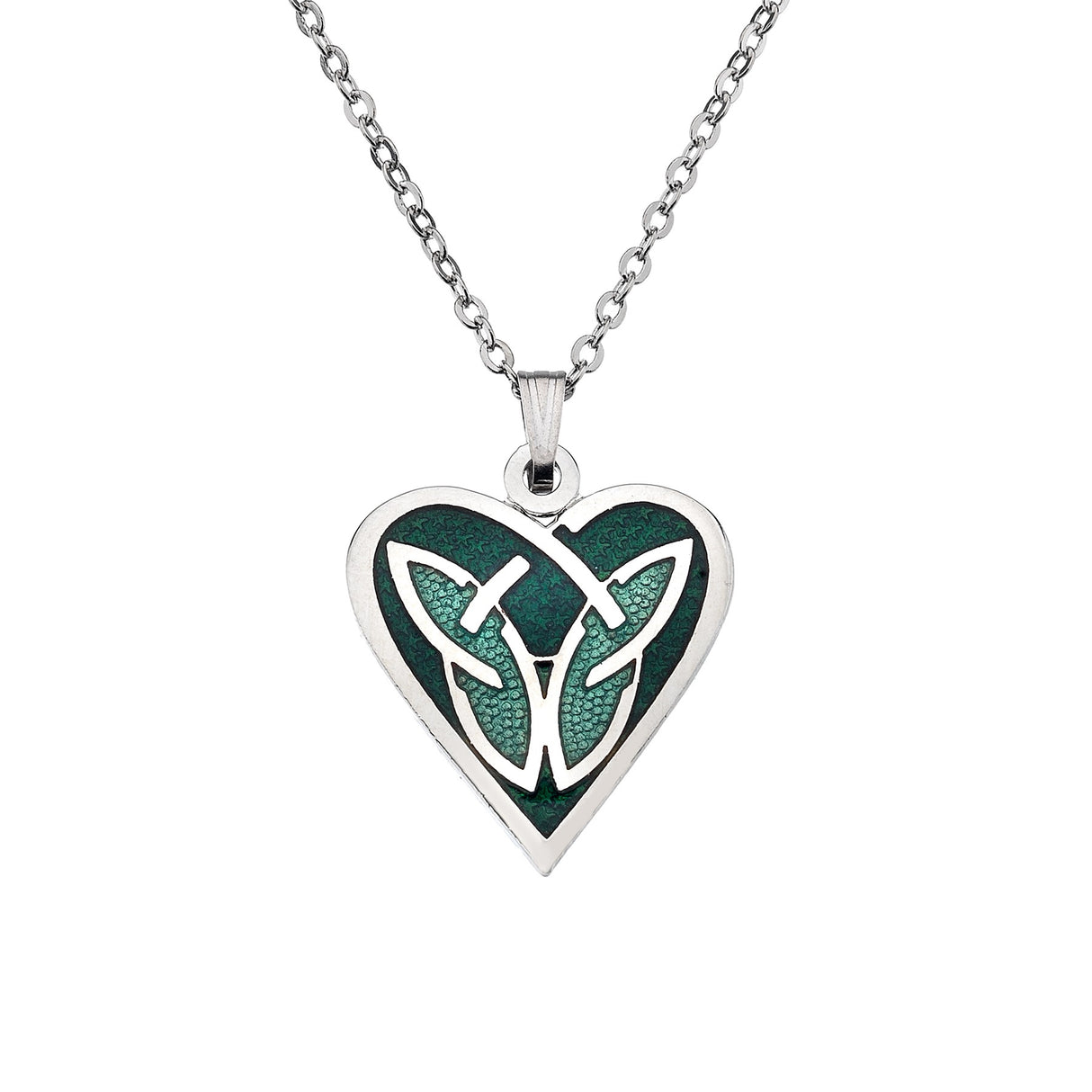 Sea Gems Celtic Heart Pendant Green - Sterling Silver | 7479G