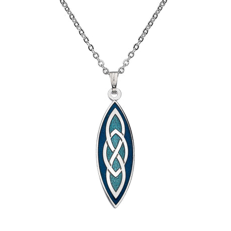 Sea Gems Celtic Knot Pointed Ends Pendant Blue / Turquoise - Sterling Silver | 7651BTQ