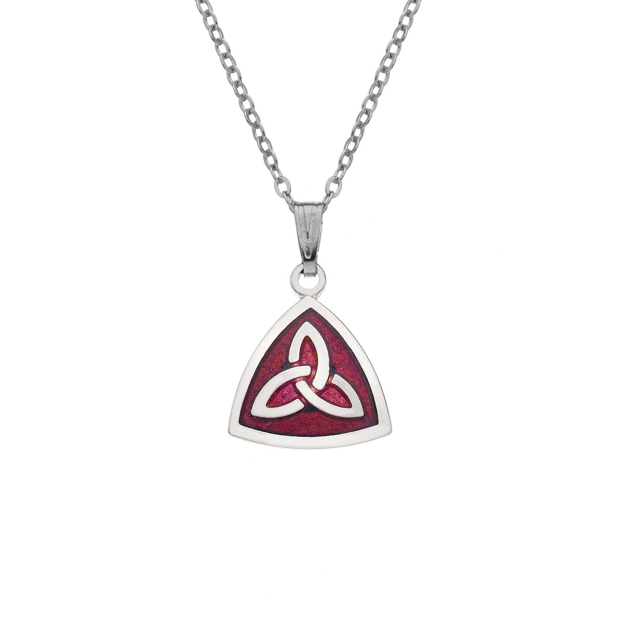 Sea Gems Celtic Triangle Trinity Knot Pendant Red - Sterling Silver | 7710R