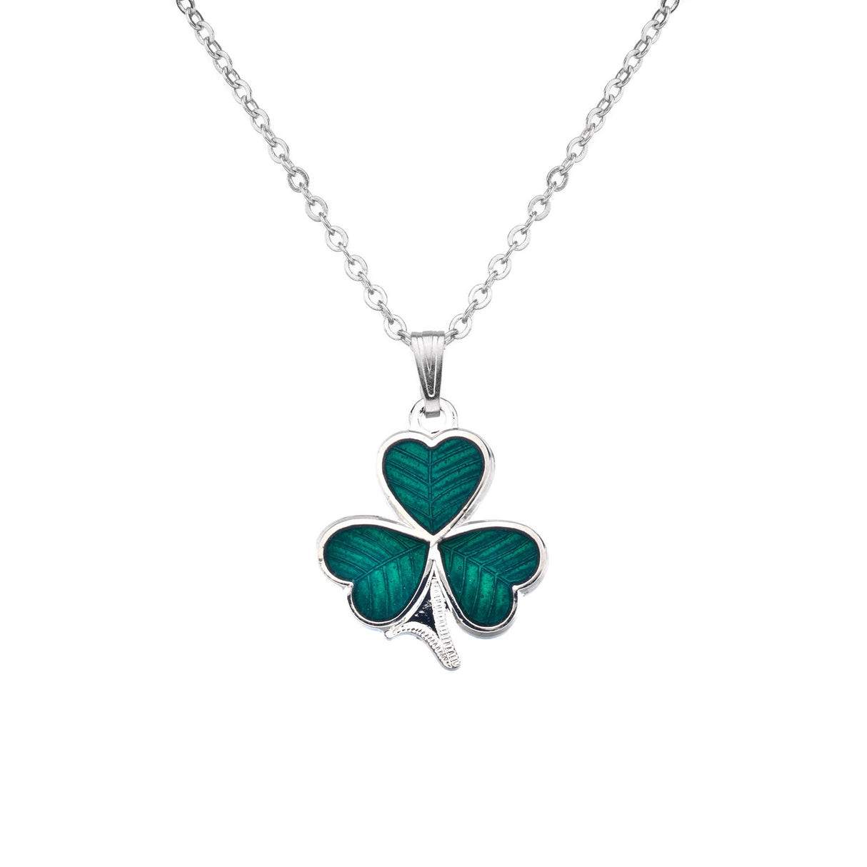 Sea Gems Celtic Shamrock Single Sided Pendant Green - Sterling Silver | 7773G