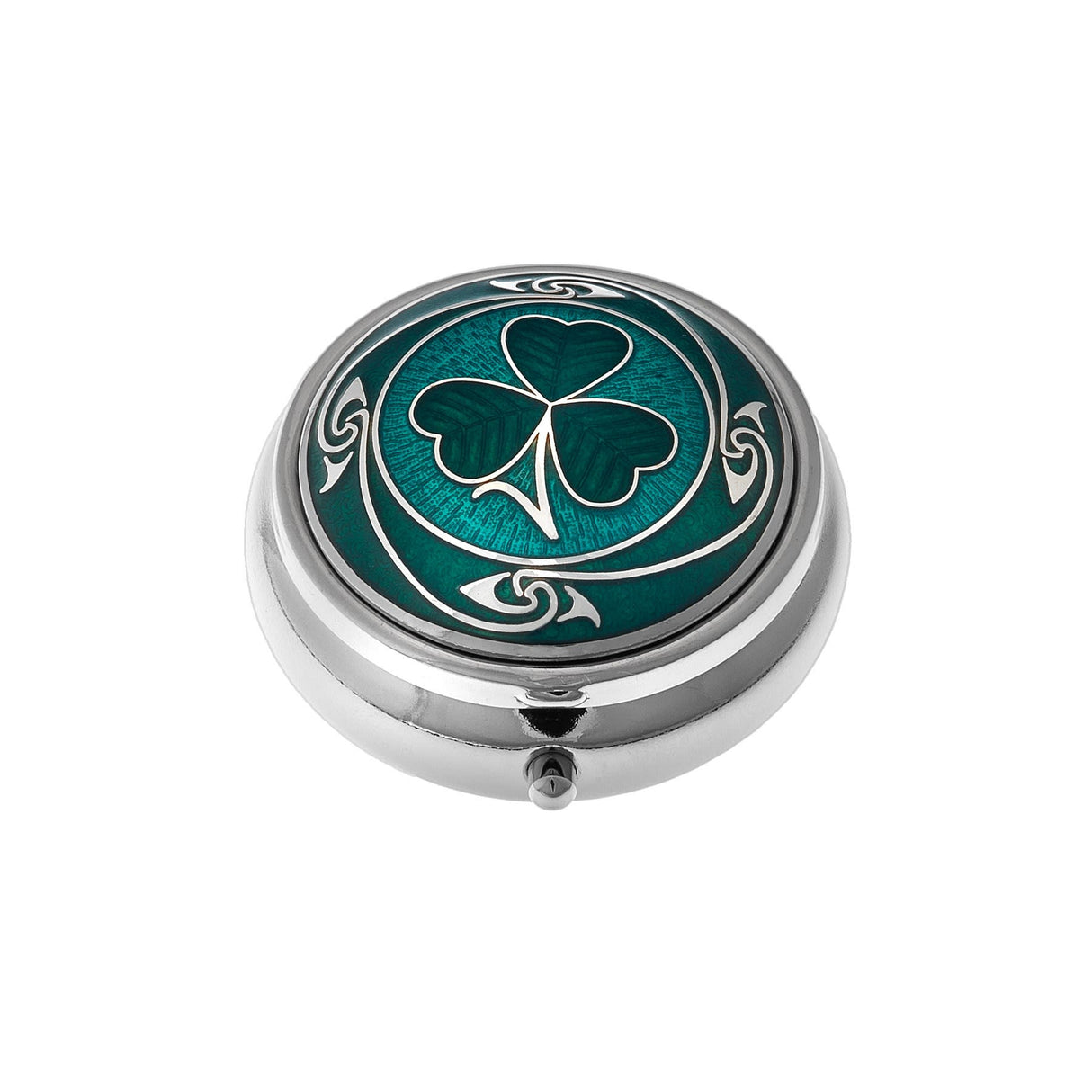 Sea Gems Celtic Shamrock Coils Pillbox Green | 8861G