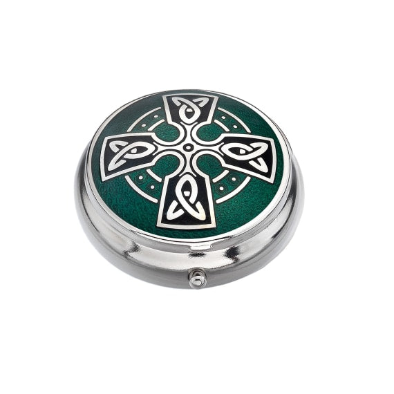 Sea Gems Celtic Cross Pillbox Green / Black | 8889GX