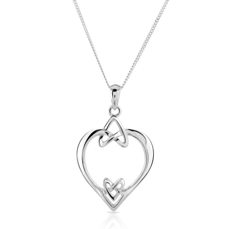 Sea Gems Celtic Heart + Heart Knots Pendant - Sterling Silver | 9120