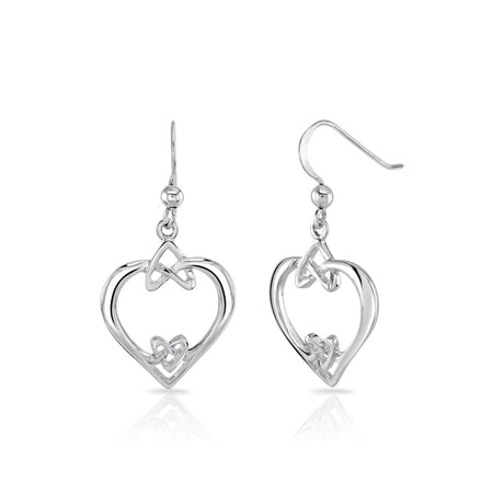 Sea Gems Celtic Heart + Heart Knots Earrings - Sterling Silver | 9121