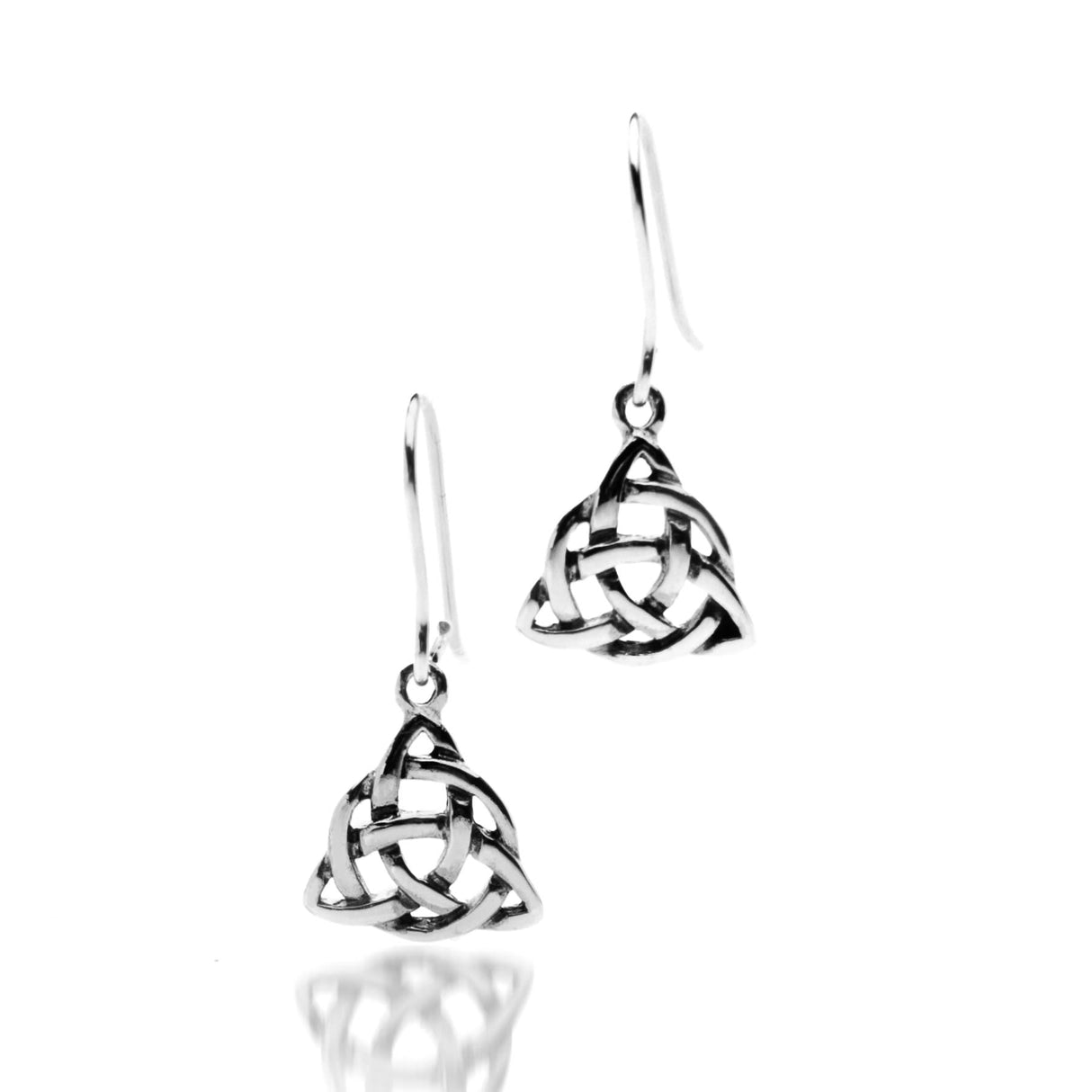 Sea Gems Celtic Knot Triangular Earrings - Sterling Silver | 9242