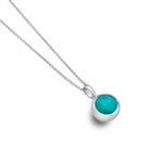 Sea Gems Origins Round Pendant with Turquoise Stone - Sterling Silver | P1209TQ