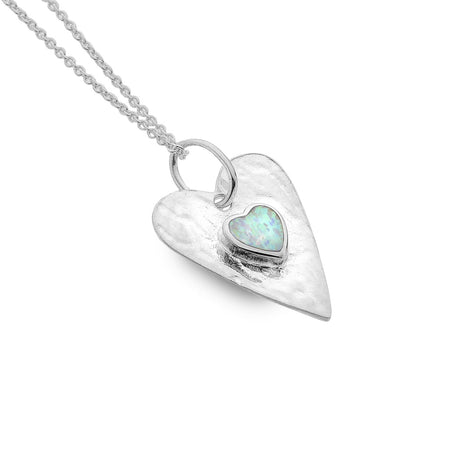 Sea Gems Origins Heart Pendant Synthetic Opal - Sterling Silver | P2453SO