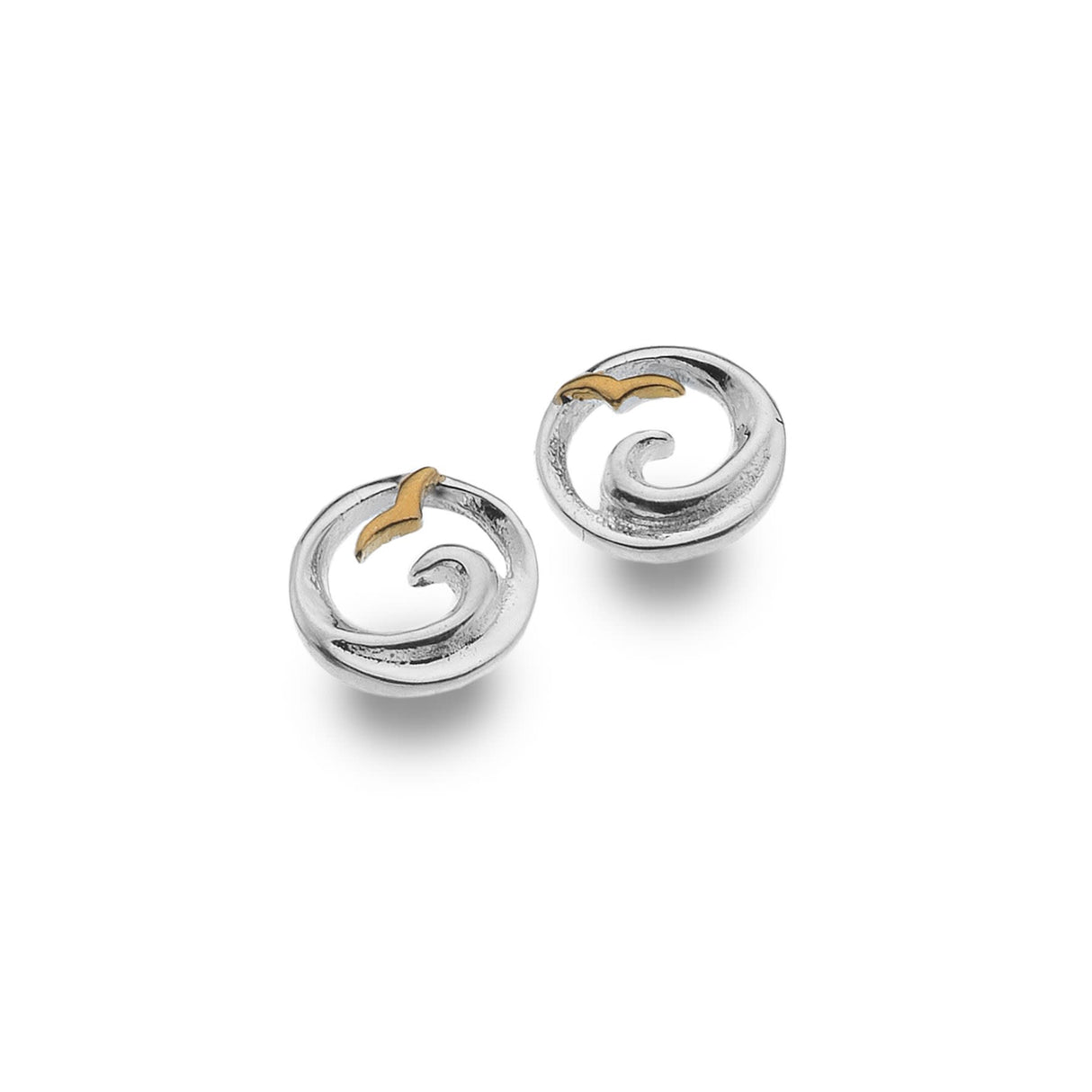 Sea Gems Origins Wave Bird Earrings - Sterling Silver / Rose Gold | P3588