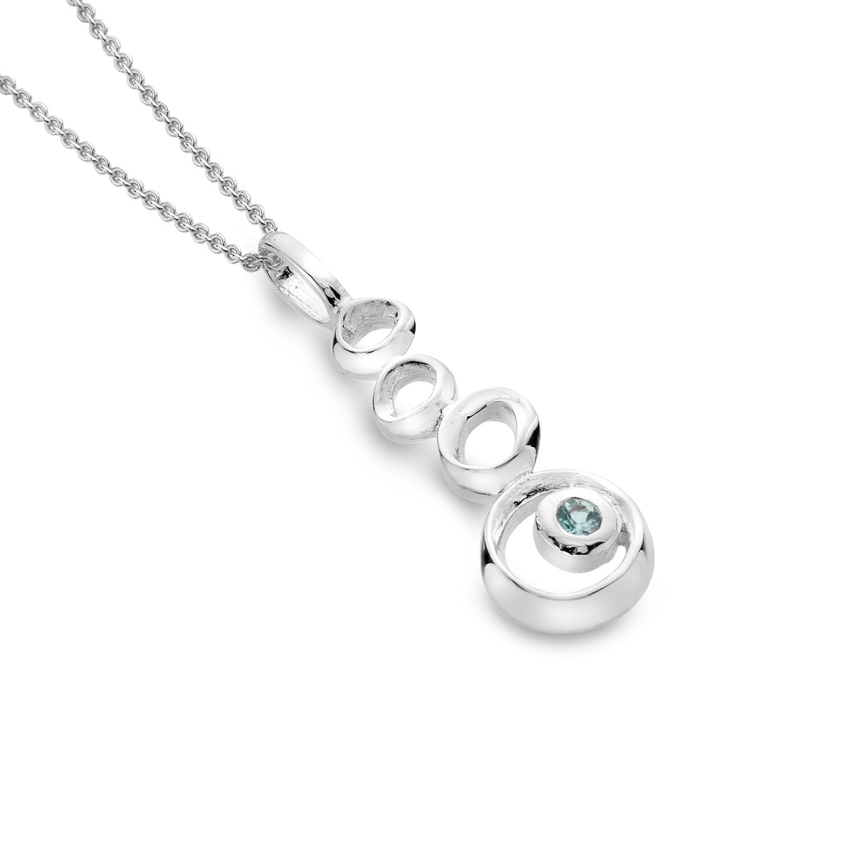 Sea Gems Origins Pebbles Pendant with Blue Topaz - Sterling Silver | P2306B