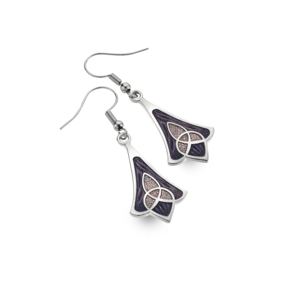 Sea Gems Celtic Bell Earrings Turquoise / Lilac - Sterling Silver | 7386TQL