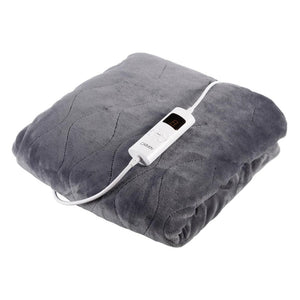 Carmen Luxury Electric Heated Throw and Overblanket Electric Blanket - Grey
