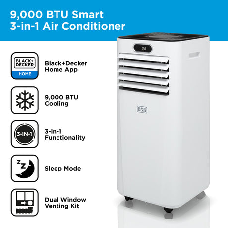 Black & Decker 9000BTU Smart Air Conditioner Unit | BXAC40025GB