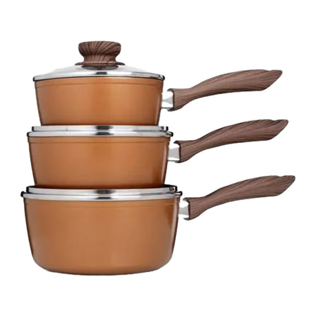 JML Copper Stone Saucepan Set 6 Piece | A000272