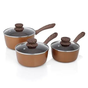 JML Copper Stone Saucepan Set 6 Piece | A000272