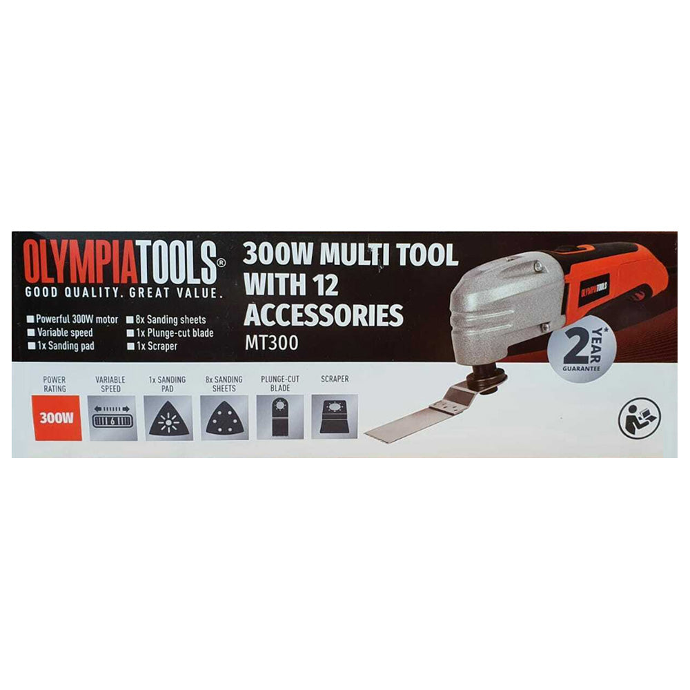 Olympia Multi-Tool with 12 Accessories 300W 240V | XMS23MTOOL