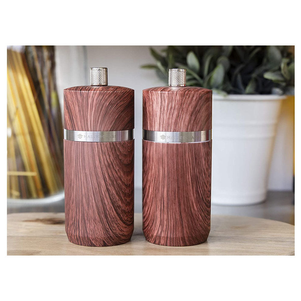 MasterClass Salt or Pepper Mill (12cm) - Mahogany Finish | MCSNPMAGH12