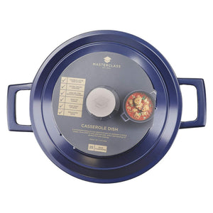 Masterclass Cast Aluminium 2.5 Litre Casserole Dish - Metallic Blue | MCMCRD20BLU