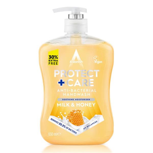 Astonish Protect & Care Liquid Handwash 600ml - Milk & Honey | C4750