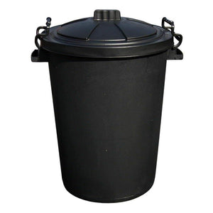 Polytech 100 Litre Dustbin Rubbish Bin with Lid - Black | 1643-30