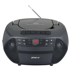 Groove Boombox Portable CD & Cassette Player with Radio - Black | GVPS833BK