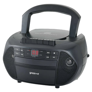 Groove Boombox Portable CD & Cassette Player with Radio - Black | GVPS833BK