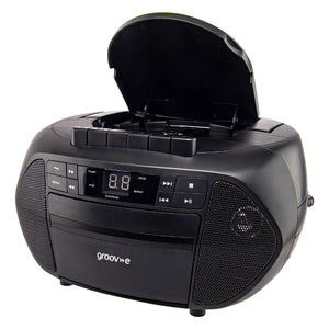 Groove Boombox Portable CD & Cassette Player with Radio - Black | GVPS833BK