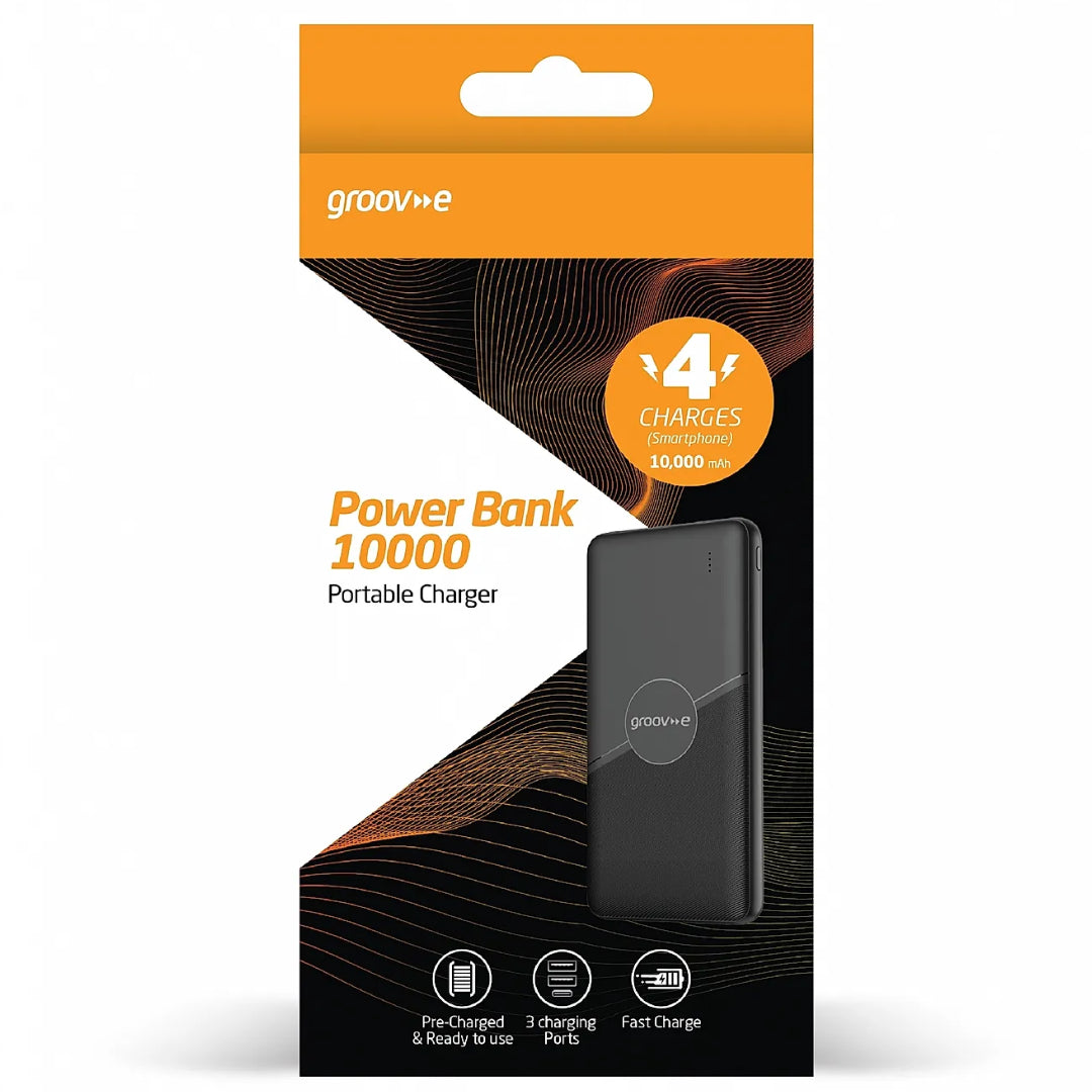 Groove 10,000mah Portable Power Bank Phone Charger | GVCH10000