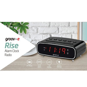 Groove Rise Digital Alarm Clock with FM Radio | GVCR05BK