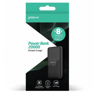 Groove Portable Power Bank Charger 20,000mAh - Black | GVCH20000