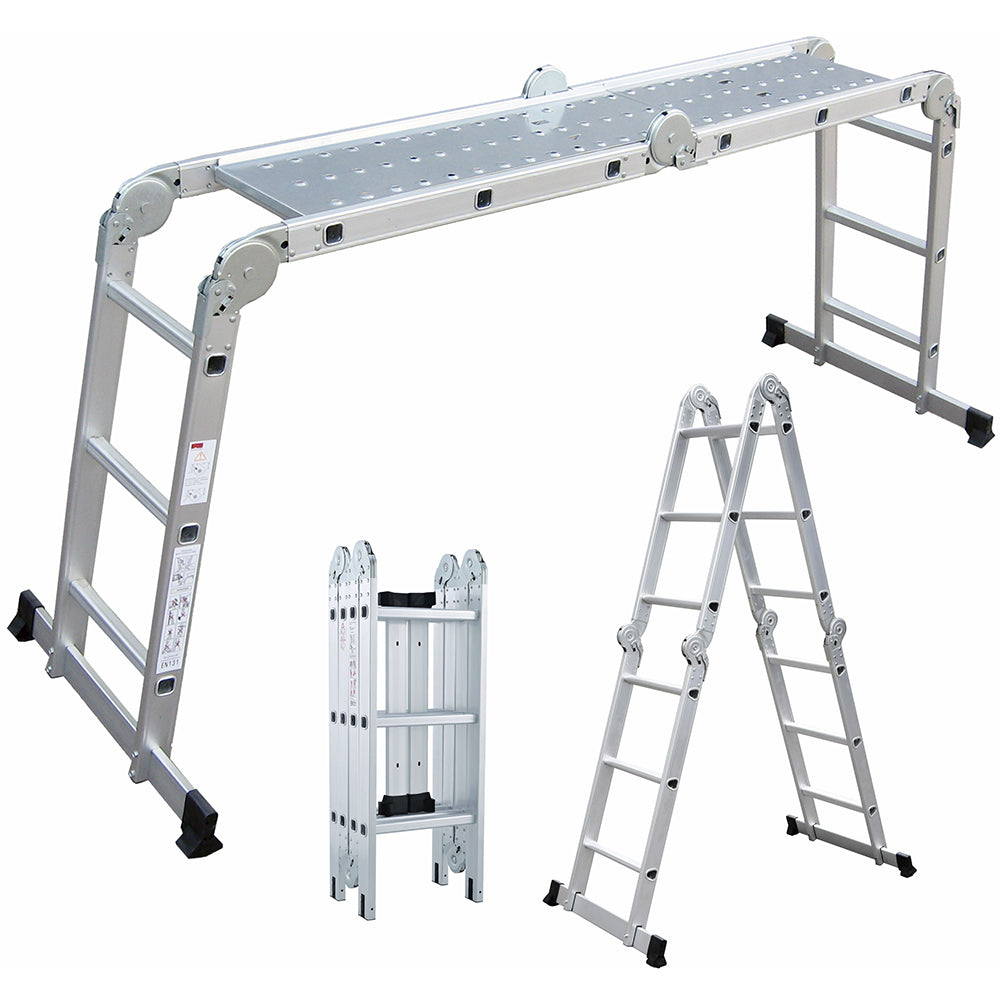 Protool Foldable Multi-Purpose Ladder with Scaffold Plates | PTLD1234PF