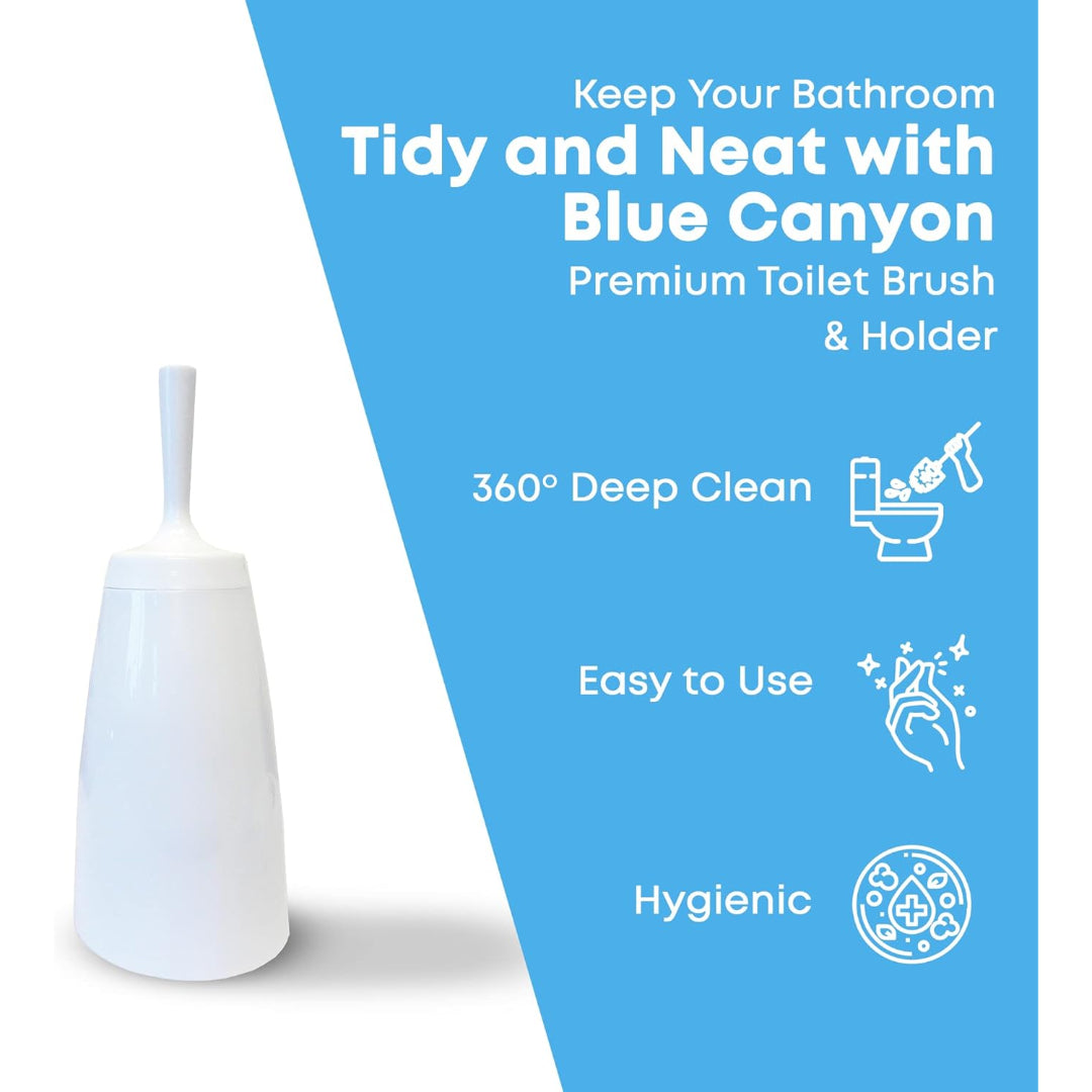 Blue Canyon Toilet Brush and Holder PVC - White | BCBA-5627