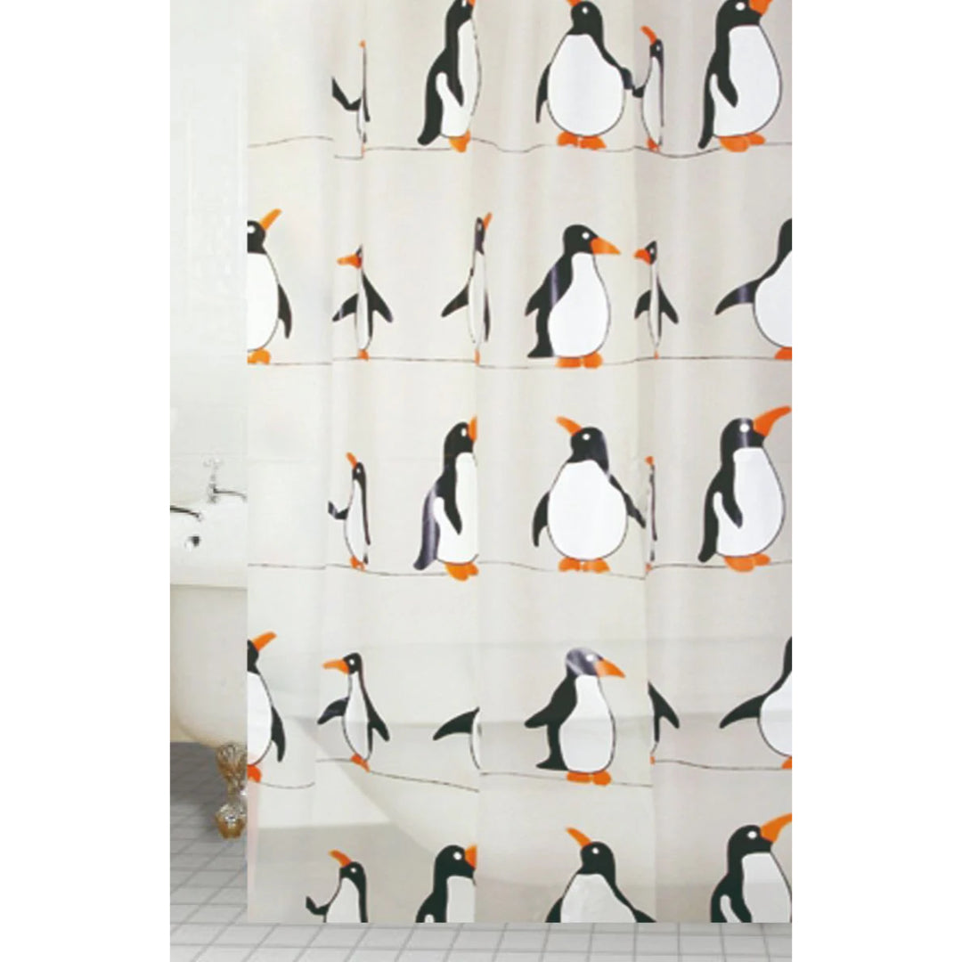 Blue Canyon PEVA Shower Curtain 180cm x 180cm - Penguin | BCSC-409