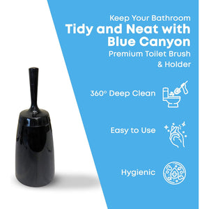 Blue Canyon Toilet Brush and Holder PVC - Black | BCBA-5627