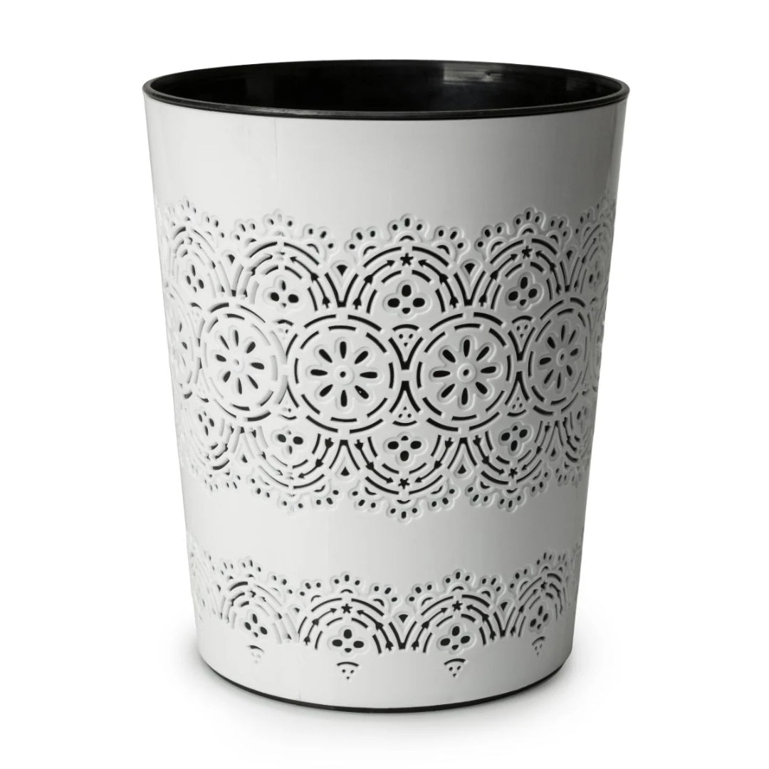 Blue Canyon Flora PVC Waste Bin - White | BCBA3310/W