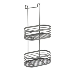 Blue Canyon 2 Tier Over Shower Door Caddy with Hook - Grey | BCBA6677