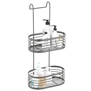 Blue Canyon 2 Tier Over Shower Door Caddy with Hook - Grey | BCBA6677