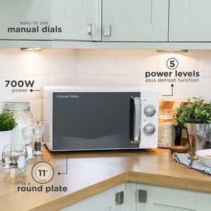 Russell Hobbs Inspire Compact Manual Microwave - White | RHM1731/RH