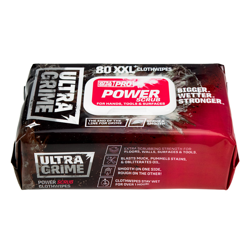 Ultra Grime PRO Power Scrub XXL+ Clothwipes 80 Pack