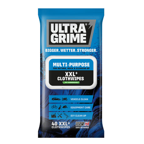 Ultra Grime LIFE XXL+ Clothwipes Multi Purpose 100% Biodegradable 40 Pack