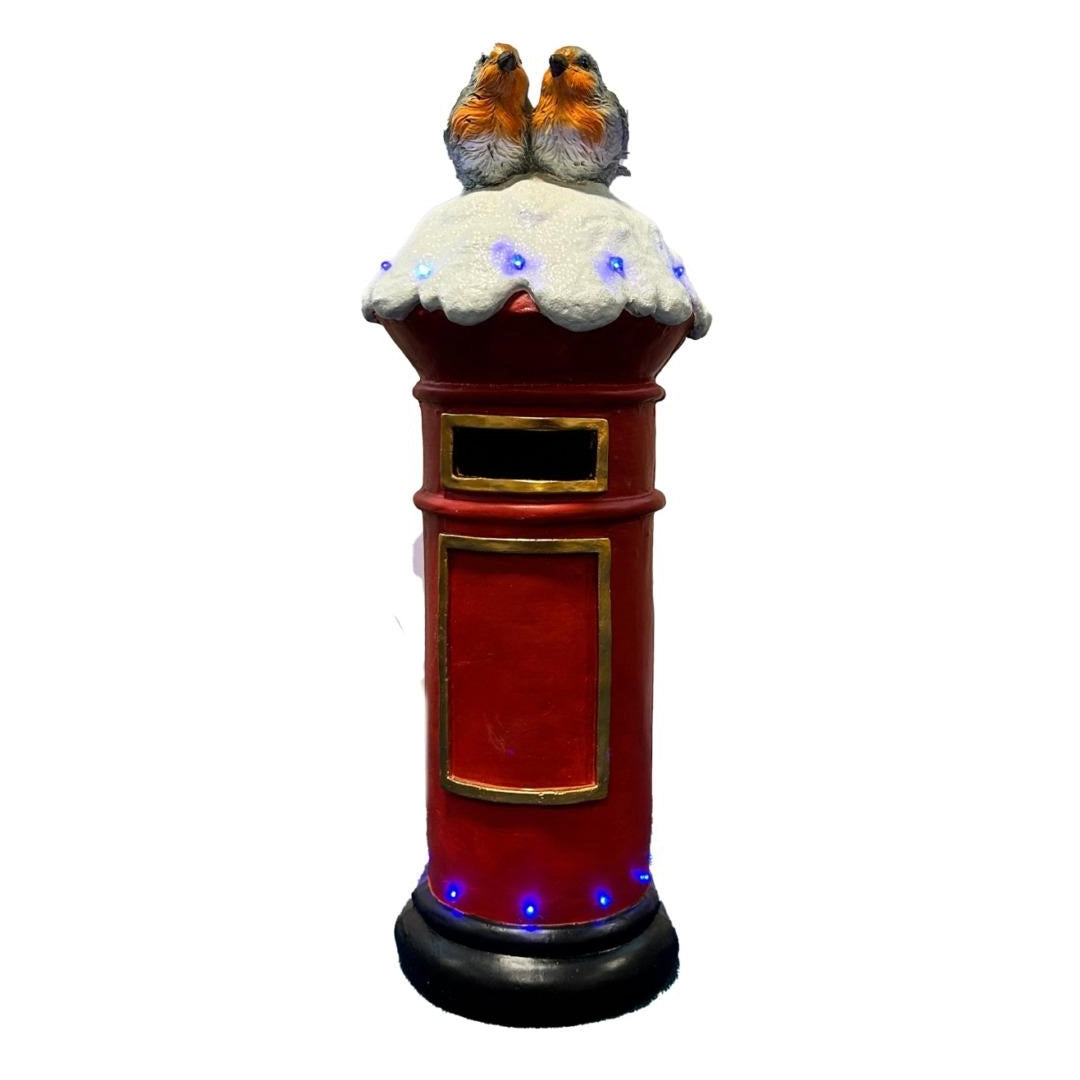 Norfolk Leisure Letter Box with Robins and LED Lights - 100cm | 51027-X3