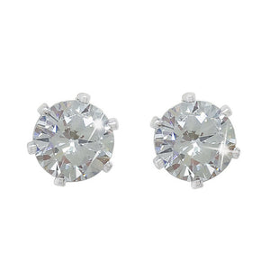 Tipperary Crystal Stud Earrings Clear Stone 6mm - Silver | 107229