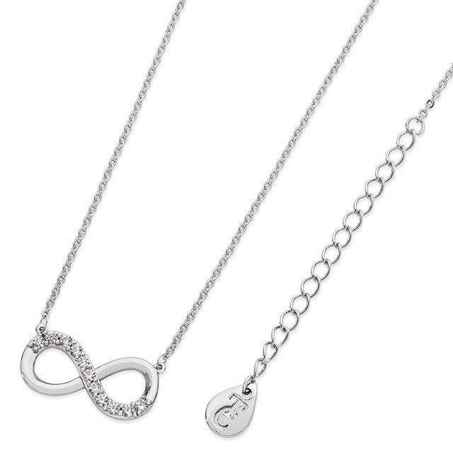 Tipperary Crystal Part Stone Set Infinity Pendant - Silver | 109285