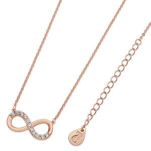 Tipperary Crystal Part Stone Set Infinity Pendant - Rose Gold | 109308