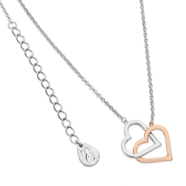 Tipperary Crystal Interlinked Two Tone Heart Pendant | 109711