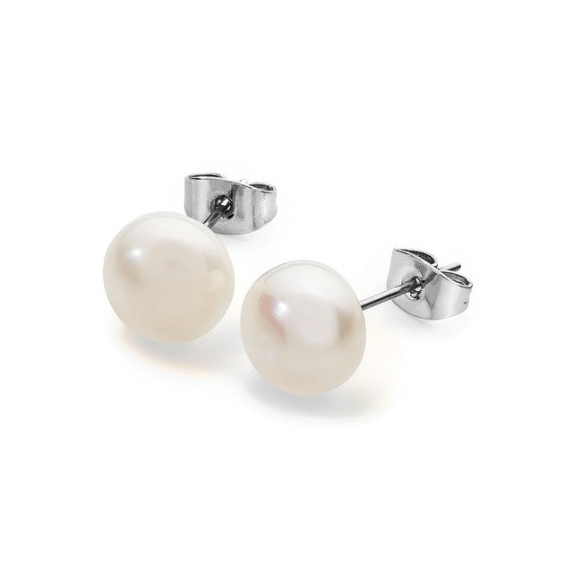 Tipperary Crystal Large Pearl Studs 10mm - Silver | 117808