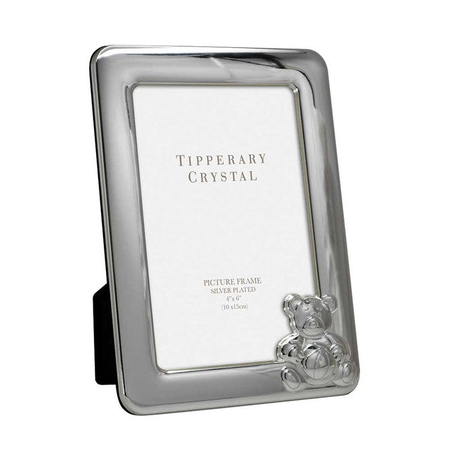 Tipperary Crystal Baby Photo Frame with Bear 4 x 6 - Silver Plated | 122291